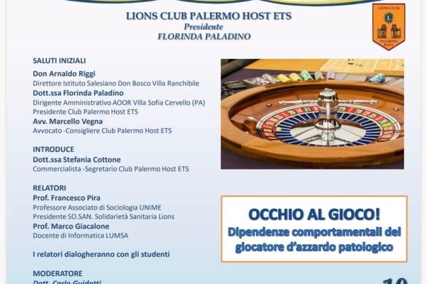 Occhio al gioco! Conferenza sulla Ludopatia del Lions Palermo Host
